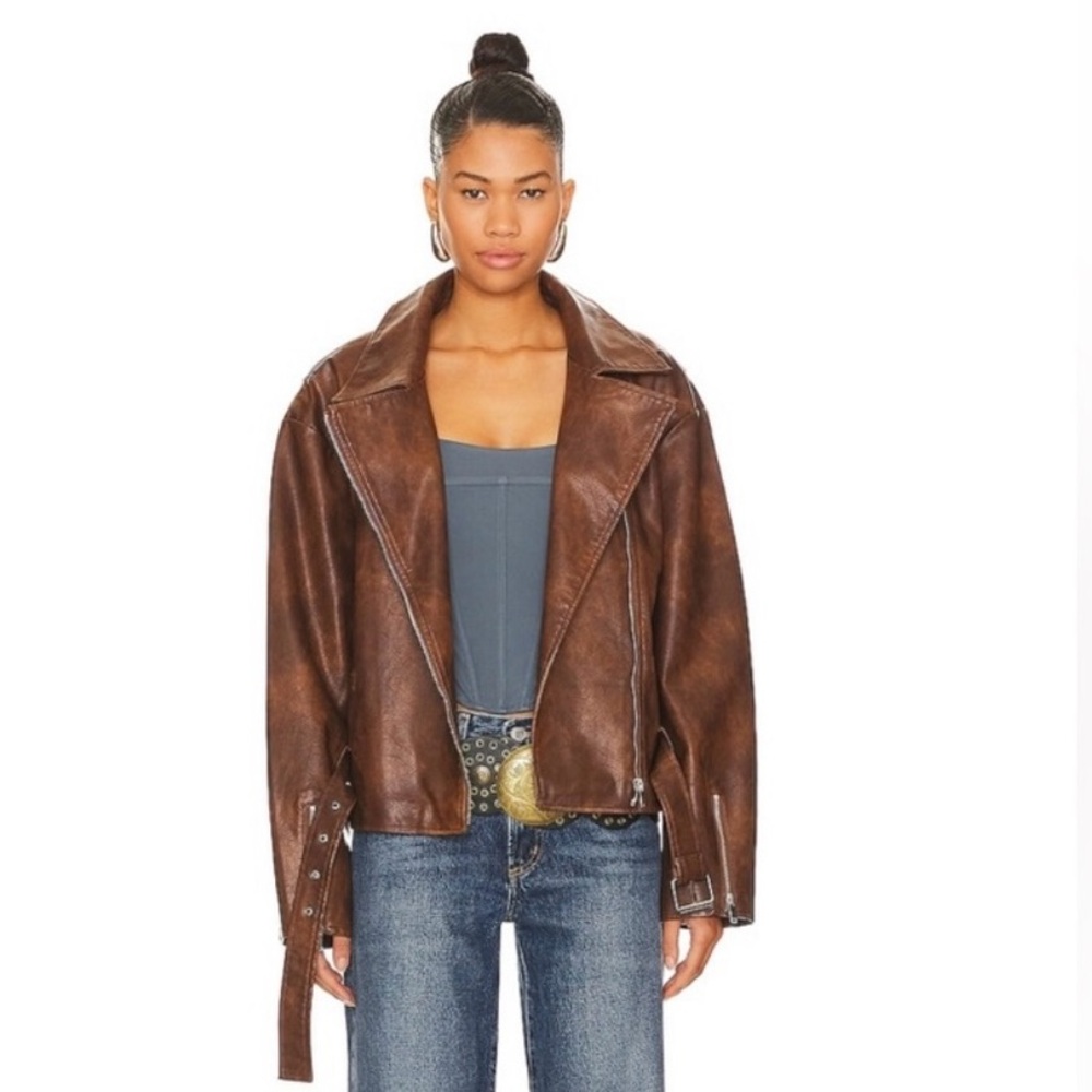 Superdown Vegan Leather Jacket - image 1